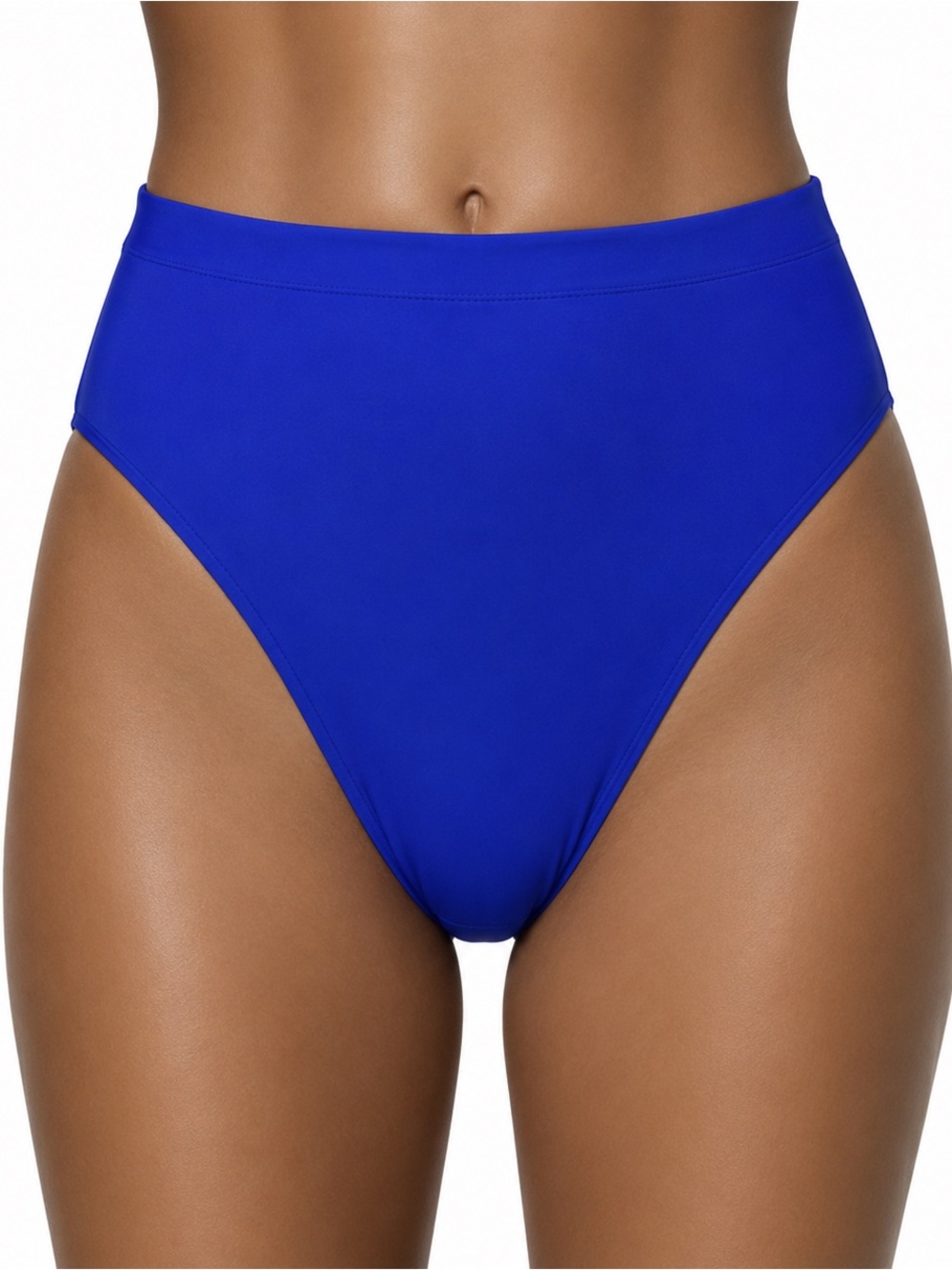 BECCA High Leg High Waist French Cut Bikini Swim Bottom Royal Blue Sz M NEW!